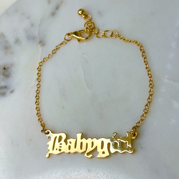 boutique Jewelry - Babygirl gold bracelet 6” to 7” old english